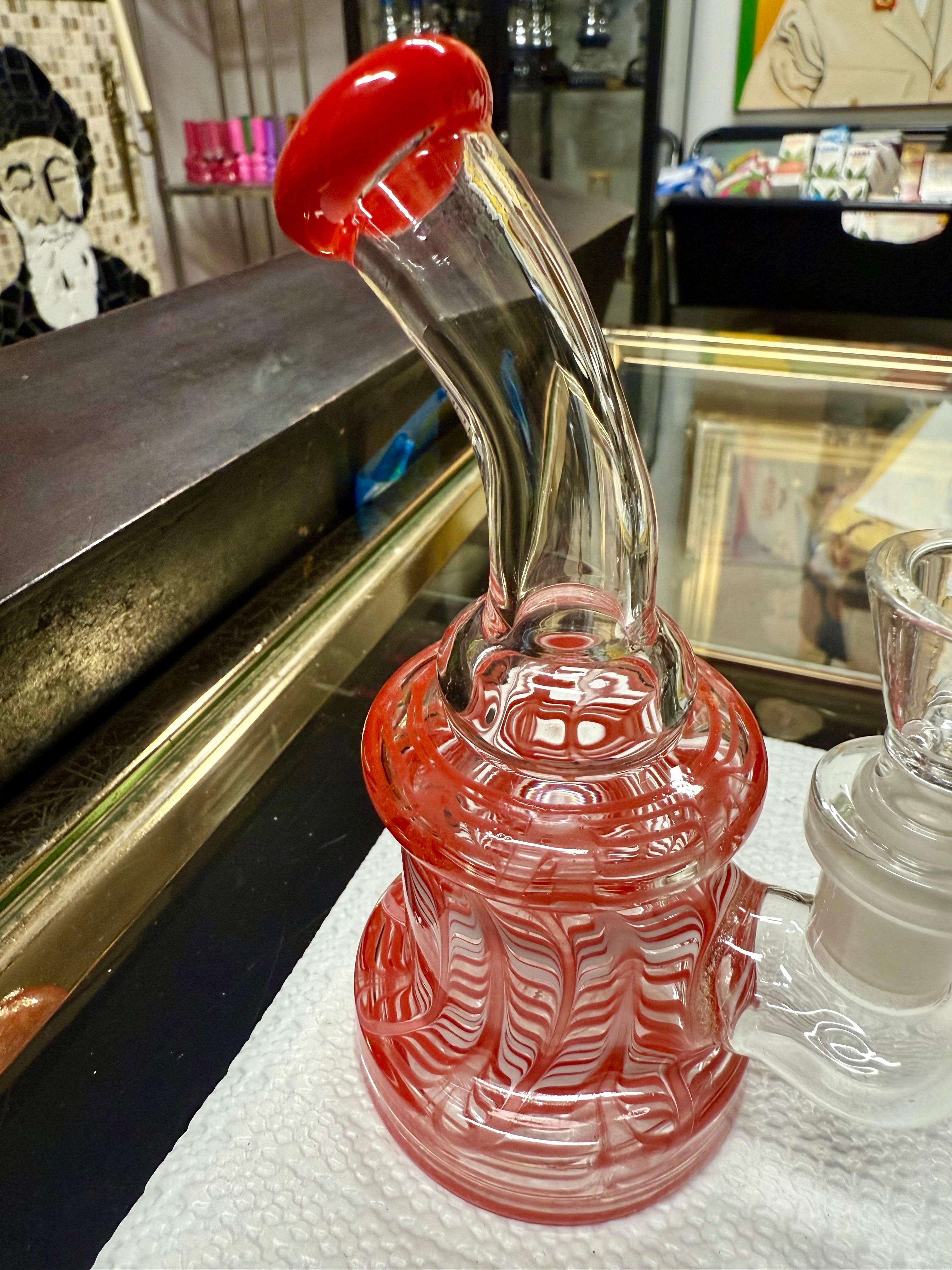 Ripkitty 5” Fancy Mini Bong with Rod Color and 14mm Male Bowl – Colors May Vary