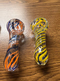 Ripkitty 3" Striped Swirl Glass Mini Pipe | Handblown Dry Herb Hand Pipe