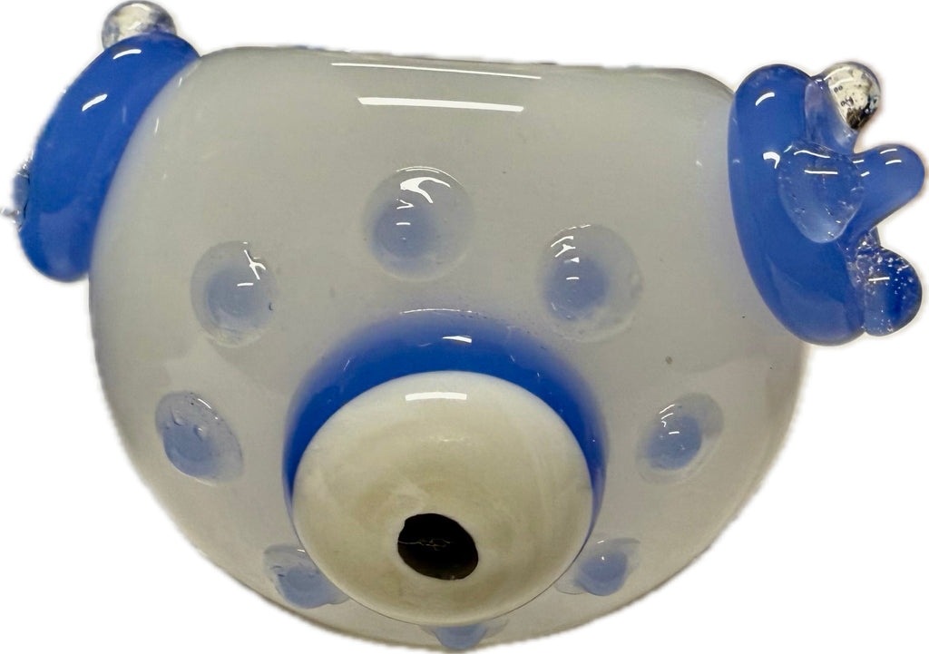 Ripkitty 4.5" Tobacco Dry Herb Hand Pipe Spoon Color Tube Glass with Penguins Art