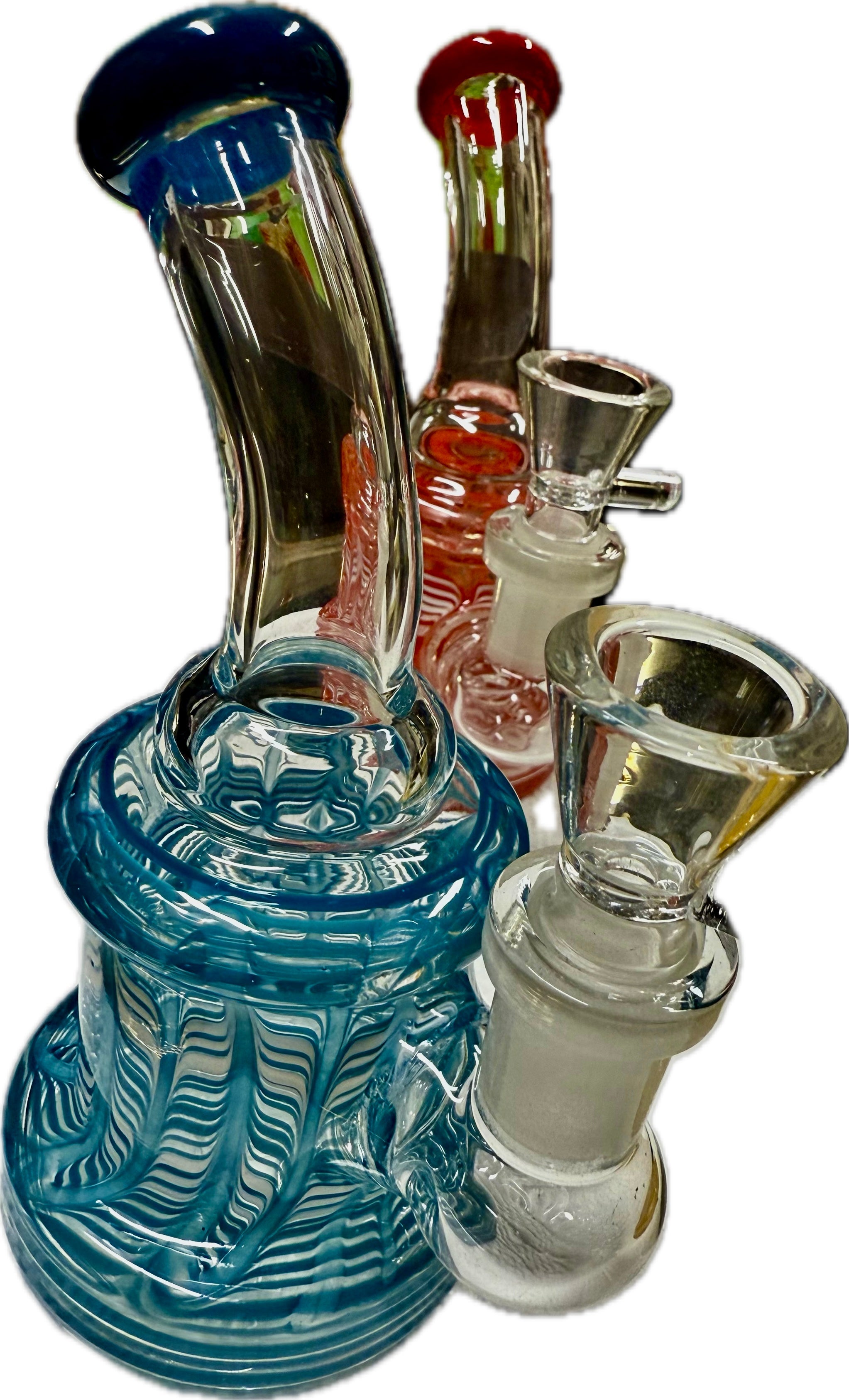 Ripkitty 5” Fancy Mini Bong with Rod Color and 14mm Male Bowl – Colors May Vary