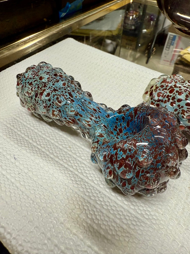 Ripkitty 5" Blue Spike Spoon Dry Herb Hand Pipe