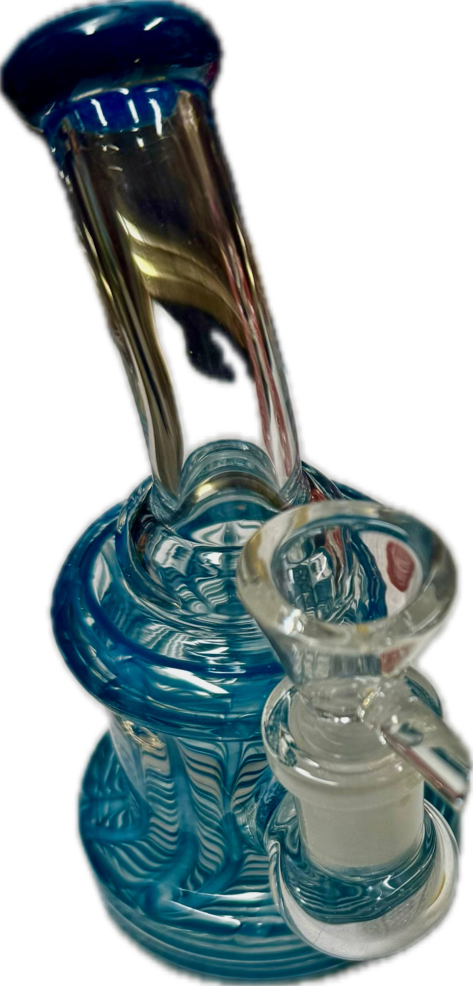 Ripkitty 5” Fancy Mini Bong with Rod Color and 14mm Male Bowl – Colors May Vary