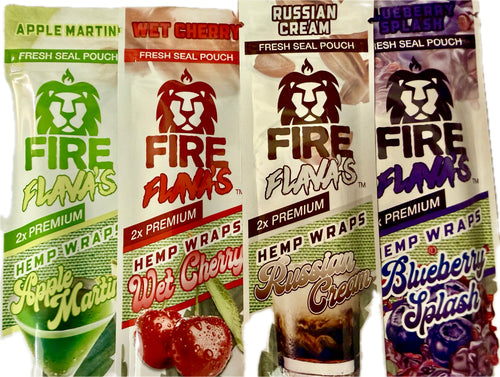 Fire Flavas Premium Hemp Wraps Variety Pack | 8 Wraps Total (4 Pouches)