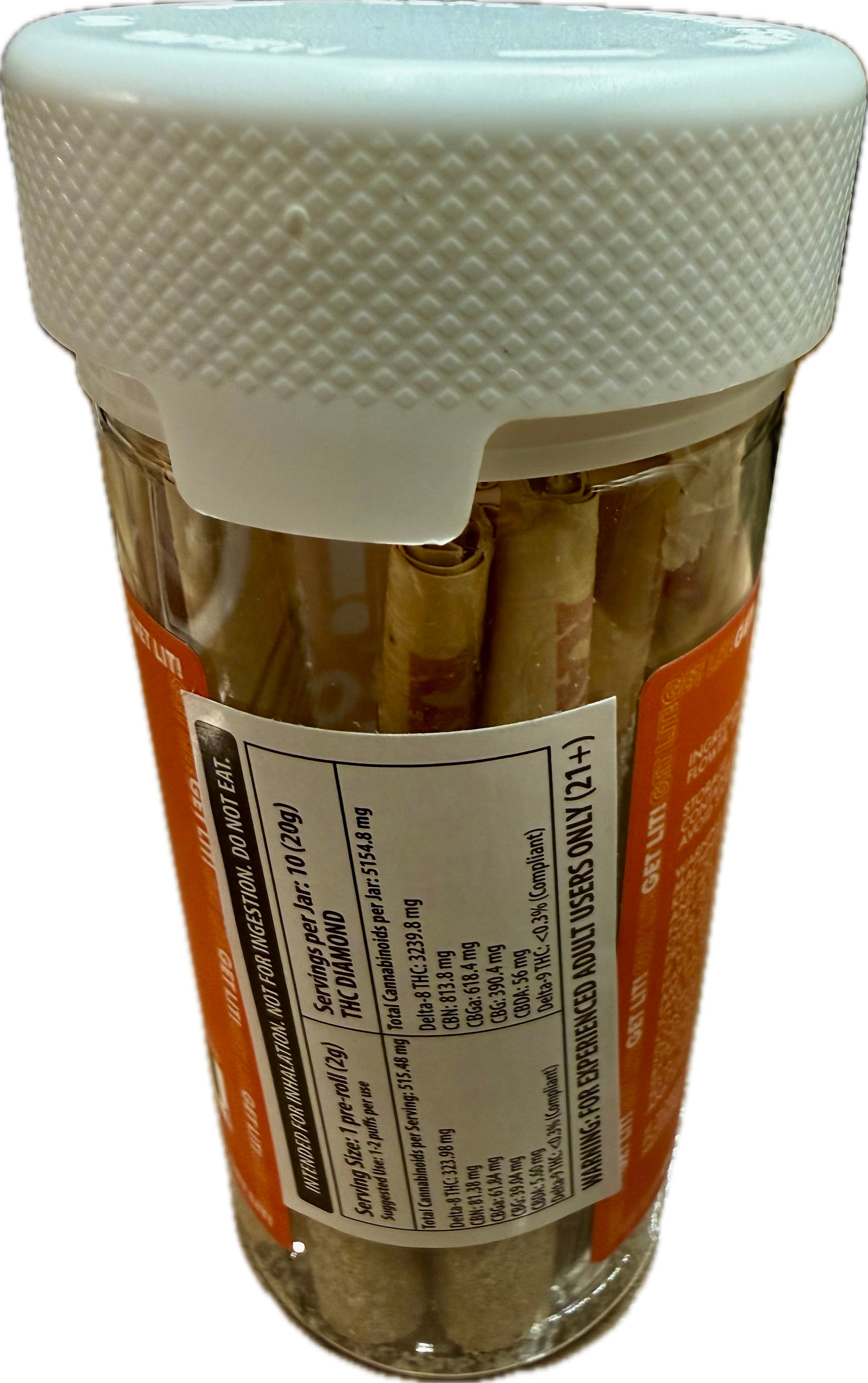 DIAMOND LIT! - THC LIQUID DIAMONDS - 2G PRE-ROLL - 10CT